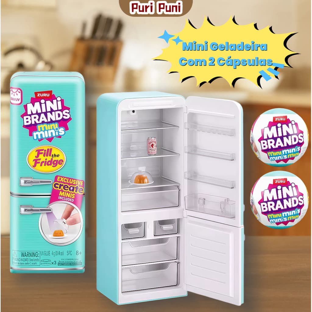 Geladeira Zuru Mini Minis + 2 Cápsulas | Brinquedo Infantil Colecionável