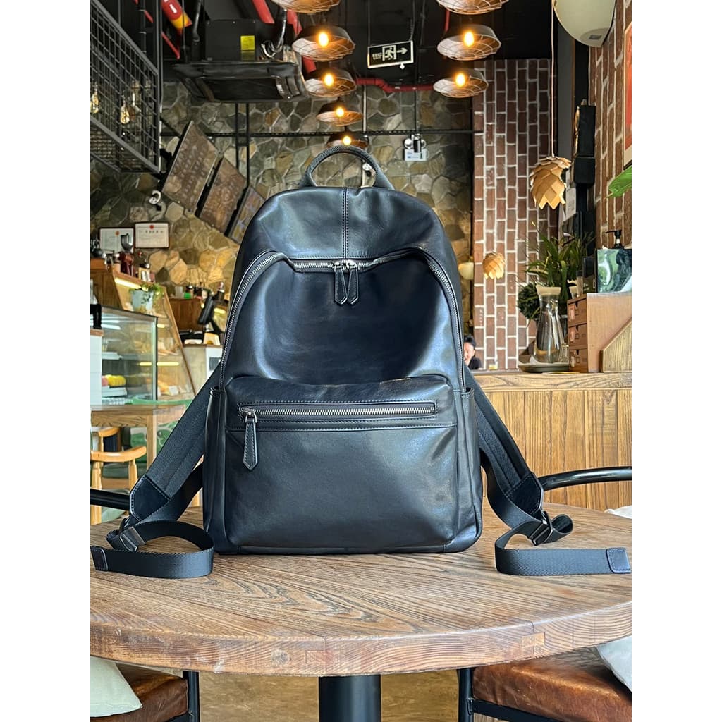 Wolf Road: Cera de óleo vegetal curtido couro genuíno primeira camada mochila de couro grande capacidade viagem de negóc
