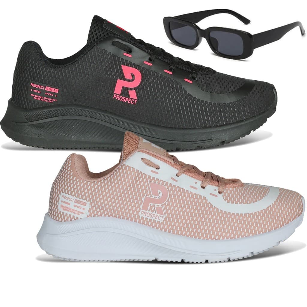 Kit 2 Tênis Feminino Prospect Speed Indicado Para Academia Caminhada Corrida + Óculos