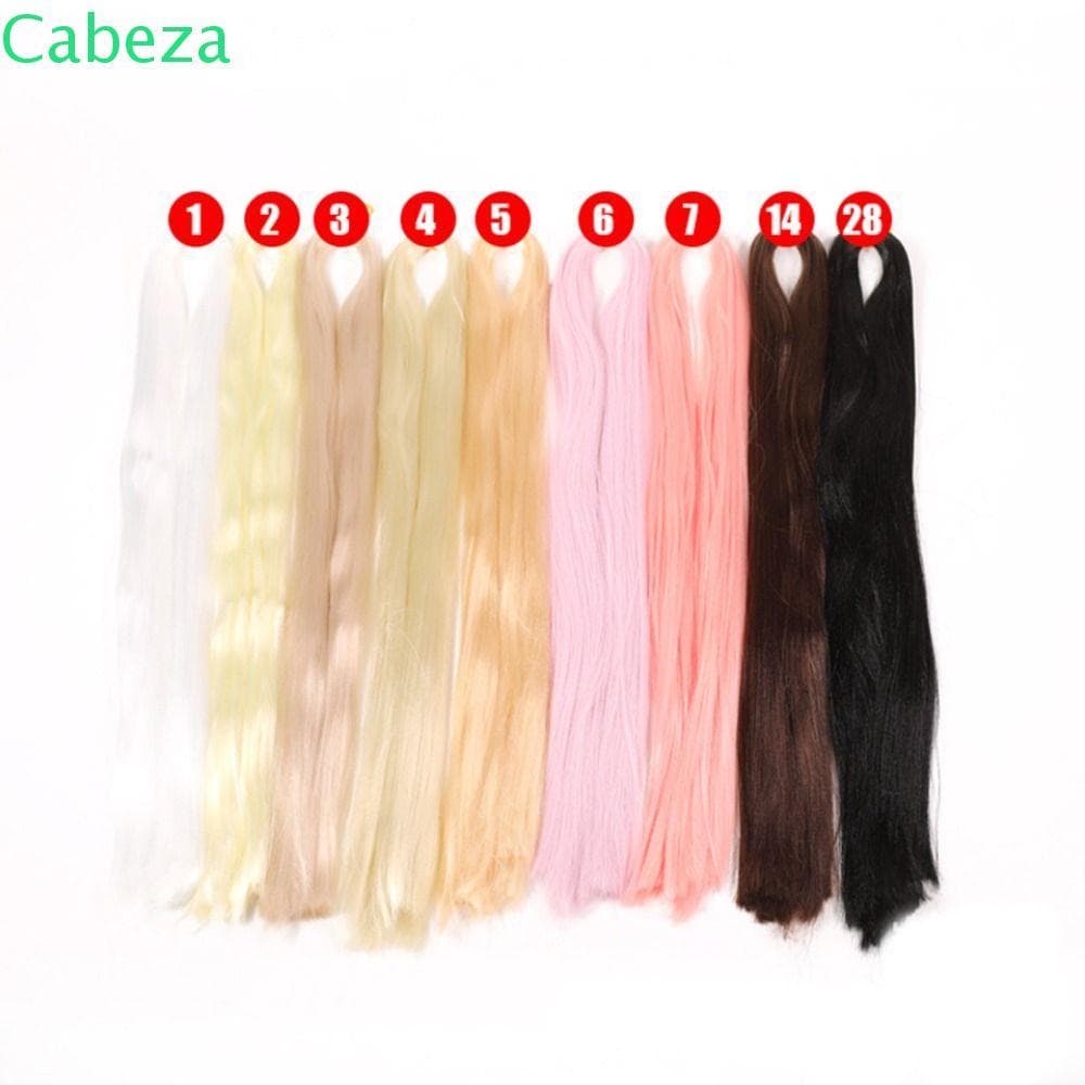 CABEZA1 Bjd Linha De Cabelo Diy Para Todas As Bonecas Leite Seda Peruca Artesanal Gancho Tramas Síntese Crua