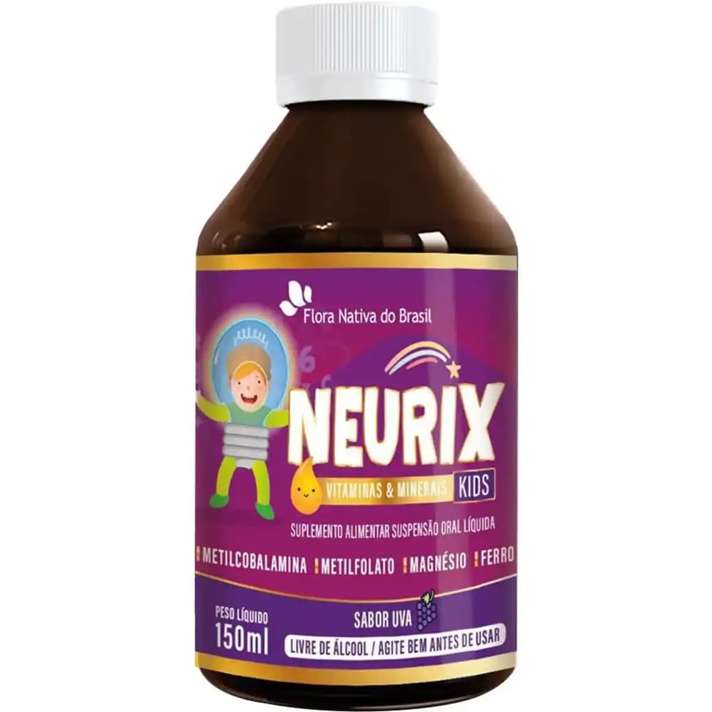 Kids Neurix (Mg, Fe, Metilfolato e B12) Sabor Uva 150mL Flora Nativa