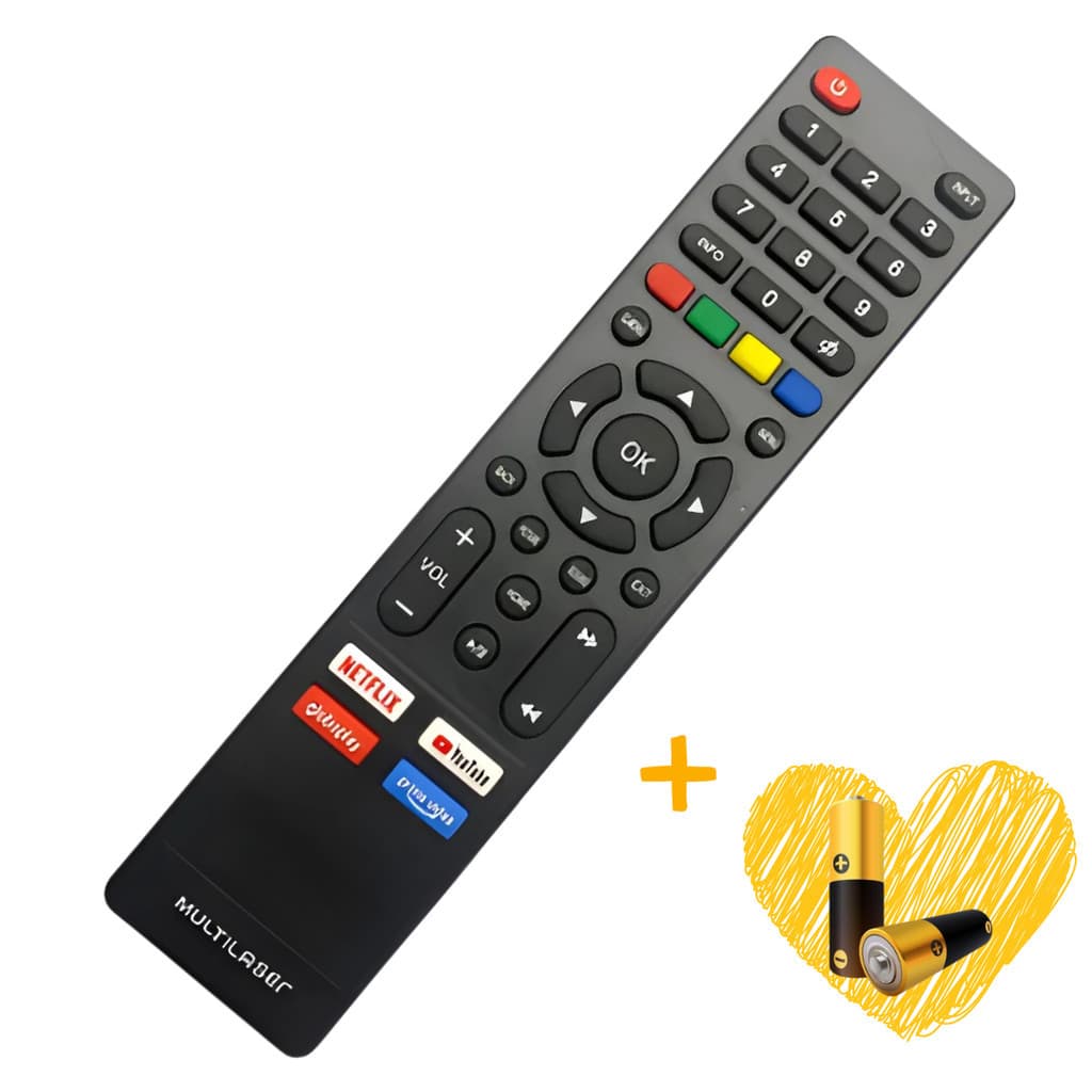 Controle Compativel Multilaser TV | Reposição | Compatível | Universal Com Pilhas