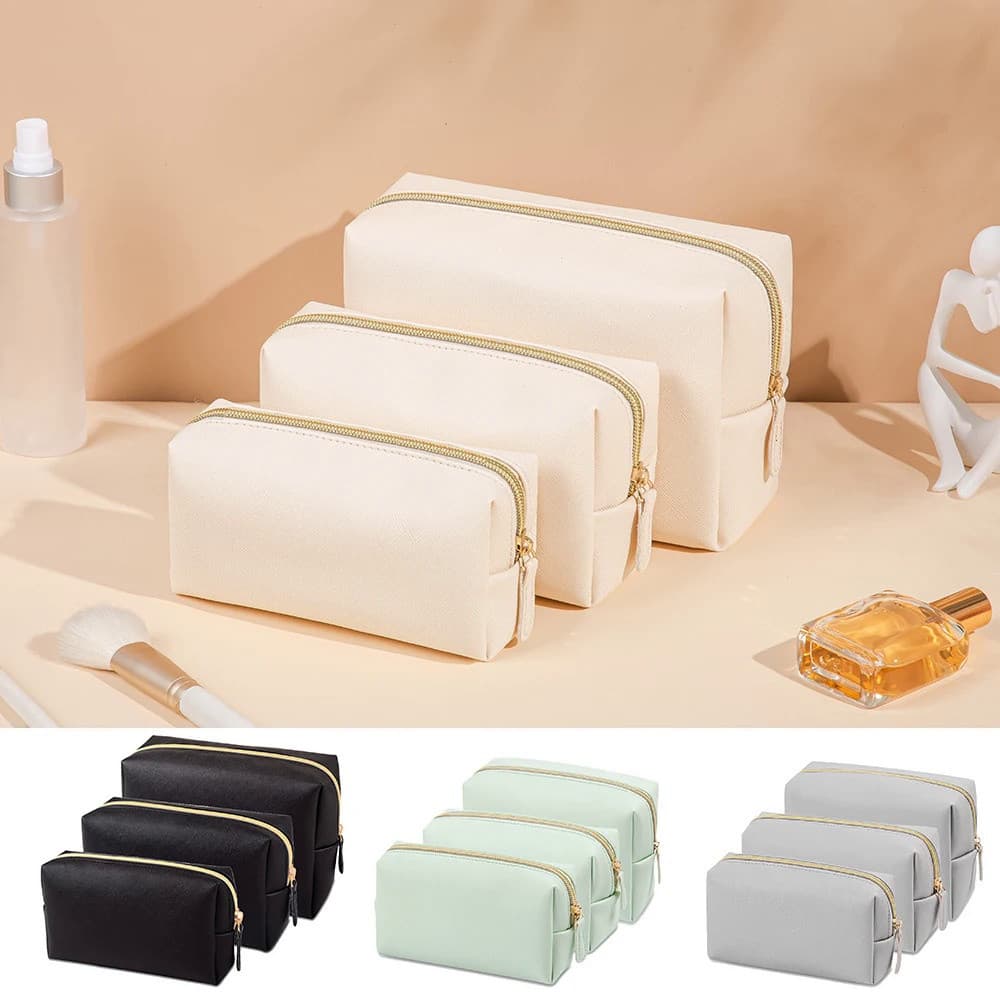 1 unidade de bolsa de higiene pessoal portátil em couro PU, à prova d'água, para viagens, bolsas de maquiagem para mulhe