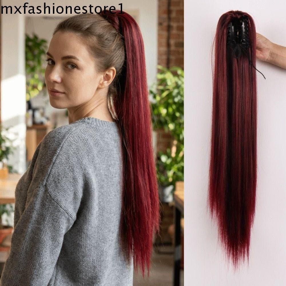 Peruca De Rabo De Cavalo Com Clipe De Garra MXFASHIONE , Cordão Em Postiços Longos E Retos , Natural