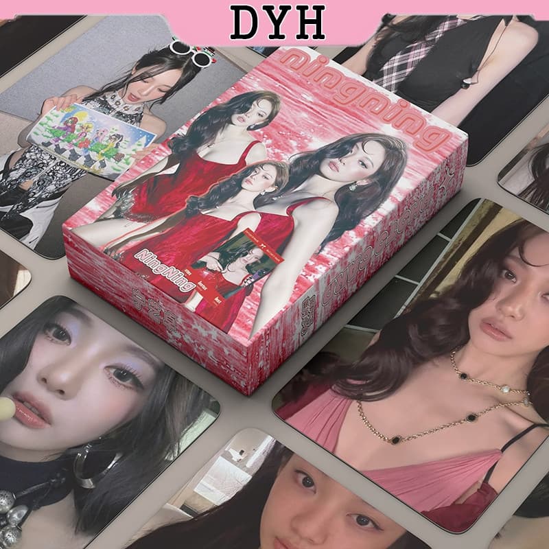 DYH 50pcs/box Aespa NingNing Cartões Laser Fotográficos LOMO Card KPOP Álbum