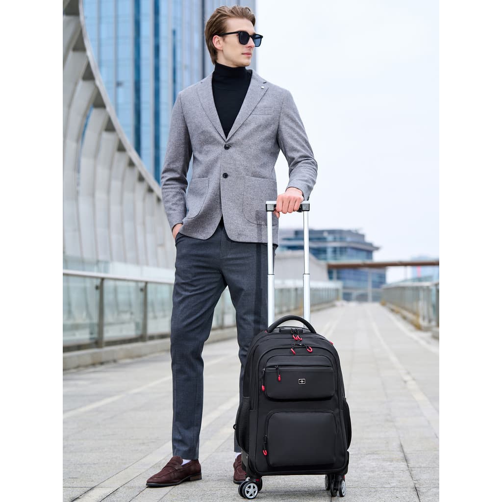 Mochila com carrinho de faca do exército suíço, grande capacidade, curta distância, viagem de negócios, bolsa multifunci