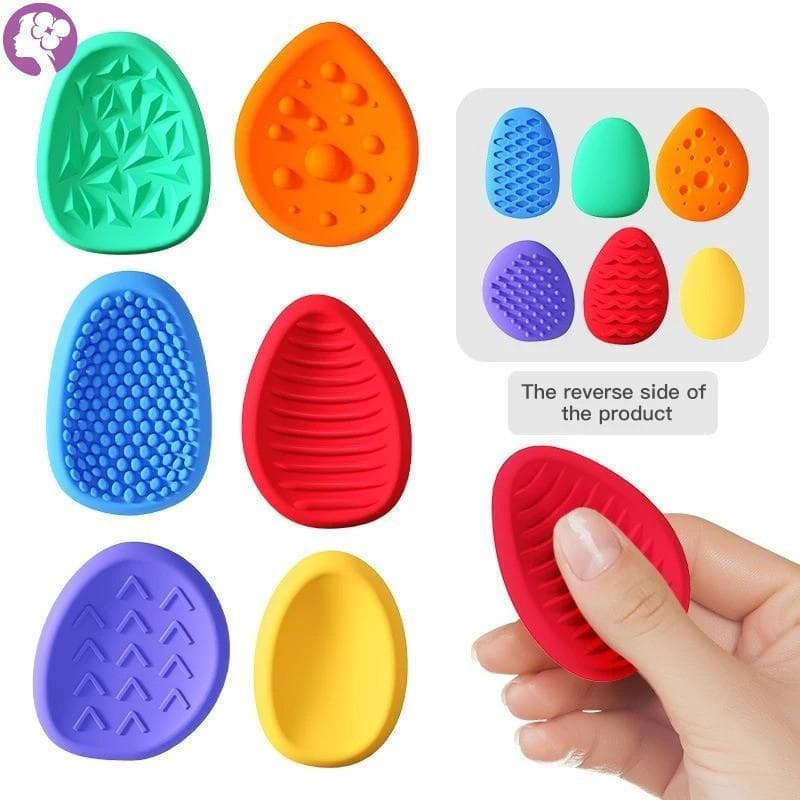 6pcs Brinquedos Sensoriais De Frutas De Pedra De Silicone Para Alívio Do Estresse Autismo-Adultos Crianças
