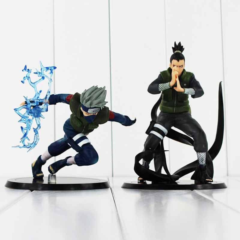 12-15 cm, 2 tipos de figuras do Naruto: Kakashi, Naruto, Sasuke, brinquedos articulados, figuras colecionáveis do Naruto