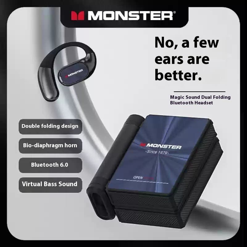 MONSTER AC530 Orelha Pendurado Sem Fio Bluetooth Fones De Ouvido Condução Óssea Não No Duplo Dobrável Esportes Personali