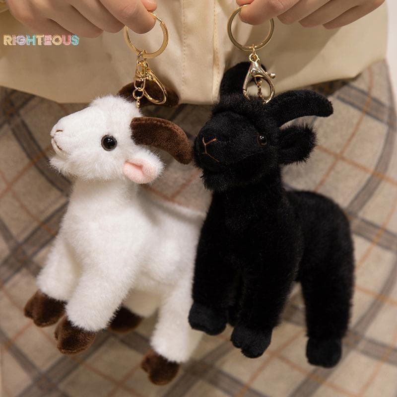 Rightrous 1 Pçs Macio Recheado Em Pé Brinquedo De Cabra Realista Pingente Brinquedos De Pelúcia Bonito Mini Animal Legal