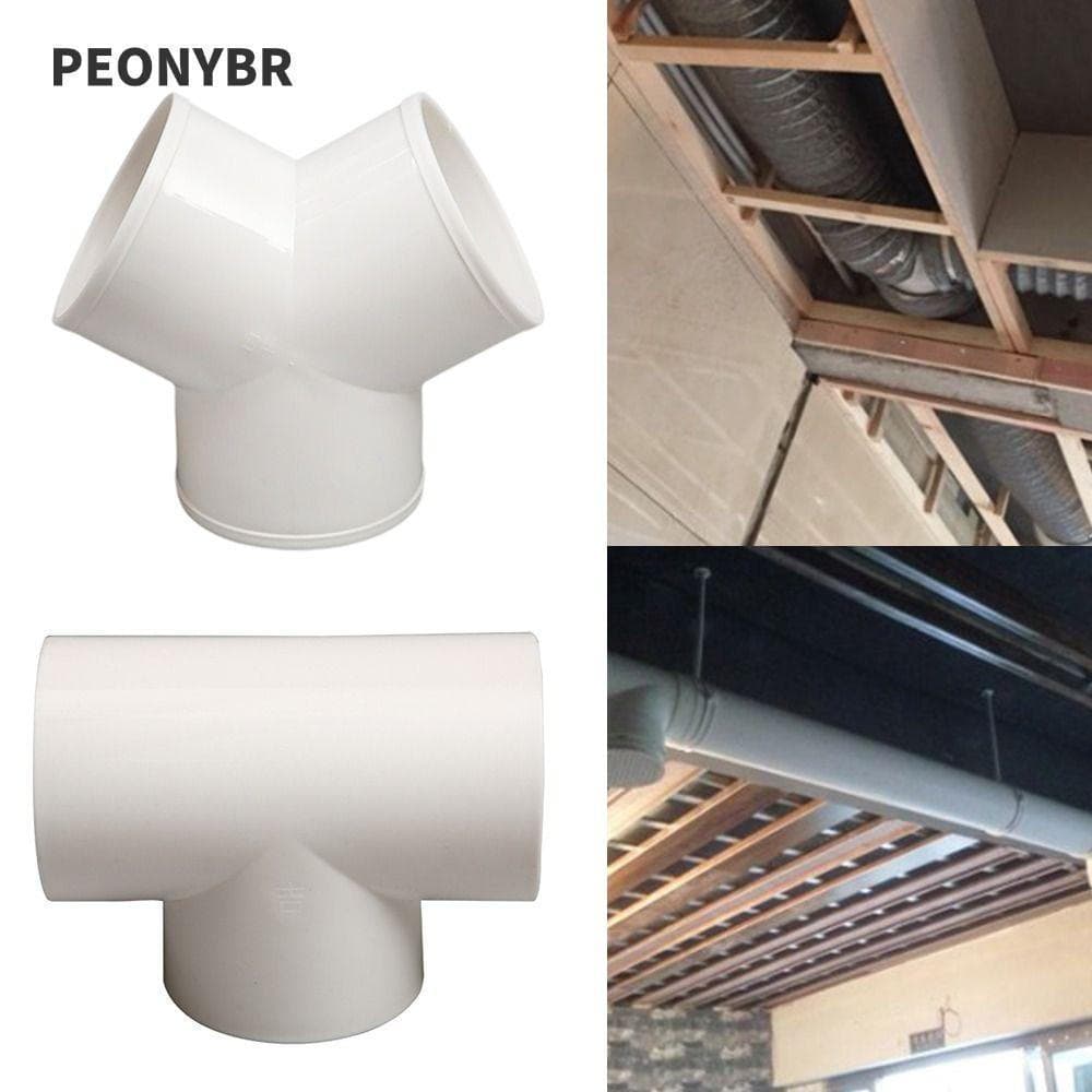 Junta Do Tubo De Ventilação Rápida PEONYHOME , Conector Duto De Exaustão Em Forma De T/Y 100/150/200mm , PVC
