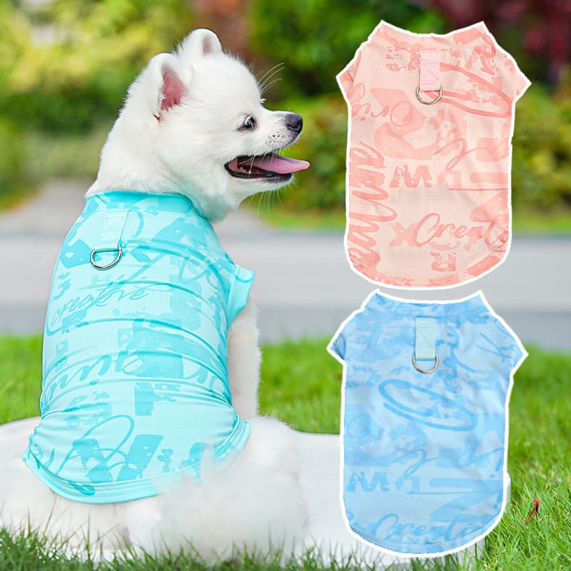 Seda gelo resfriamento roupas frescas colete colete roupas para cães de estimação roupas para gatos suprimentos
