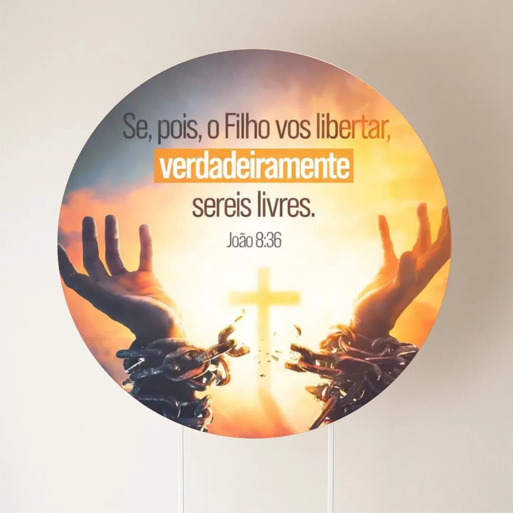Painel Redondo Evangélico Católico 1,50m Para Decoração De Festa Com Capa Elástica