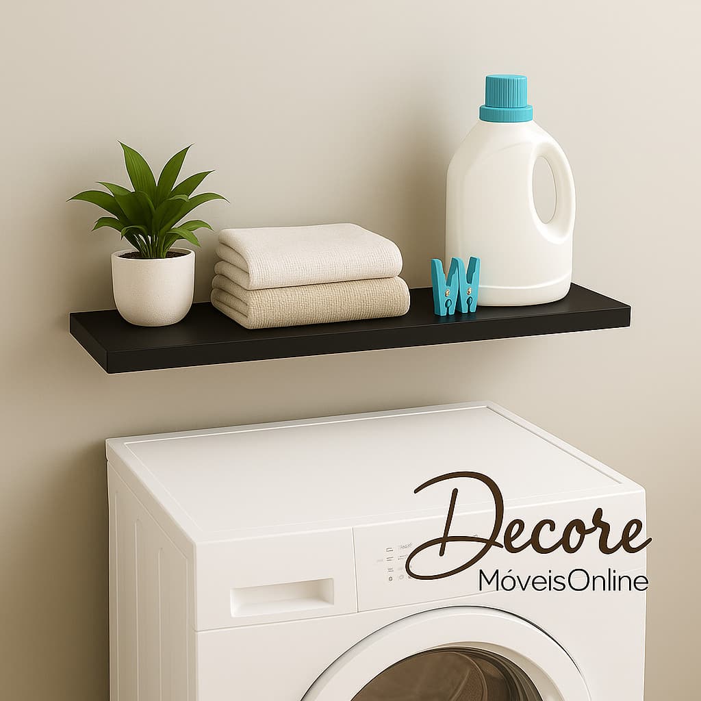 Prateleira Preta 60x20 cm MDF – Moderna, Resistente e de fácil instalação