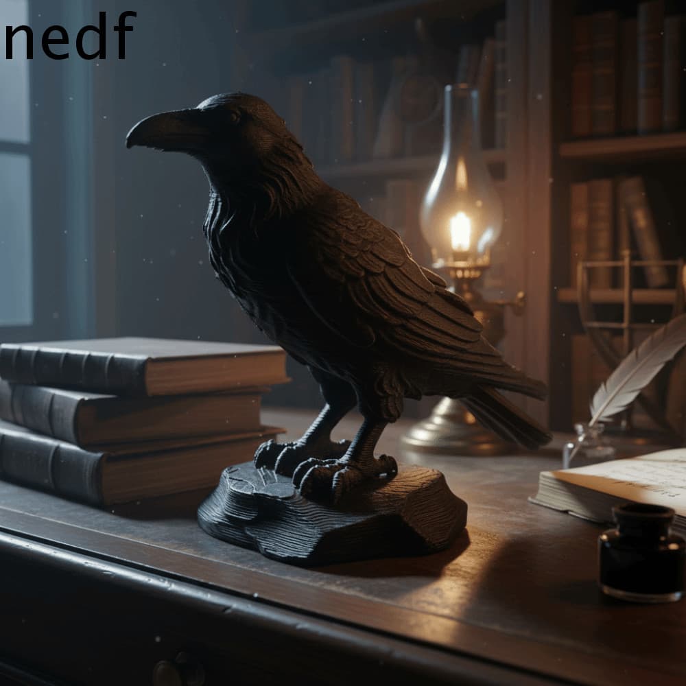NEDFS Modelo De Corvo De Simulação , Artesanato De Estátua Decoração De Casa Impressa Em 3D , Ornamentos Estilo Gótico