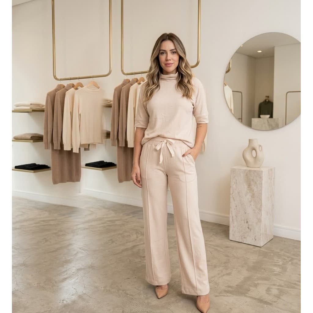Conjunto Feminino Em Moletinho Premium Outono Inverno