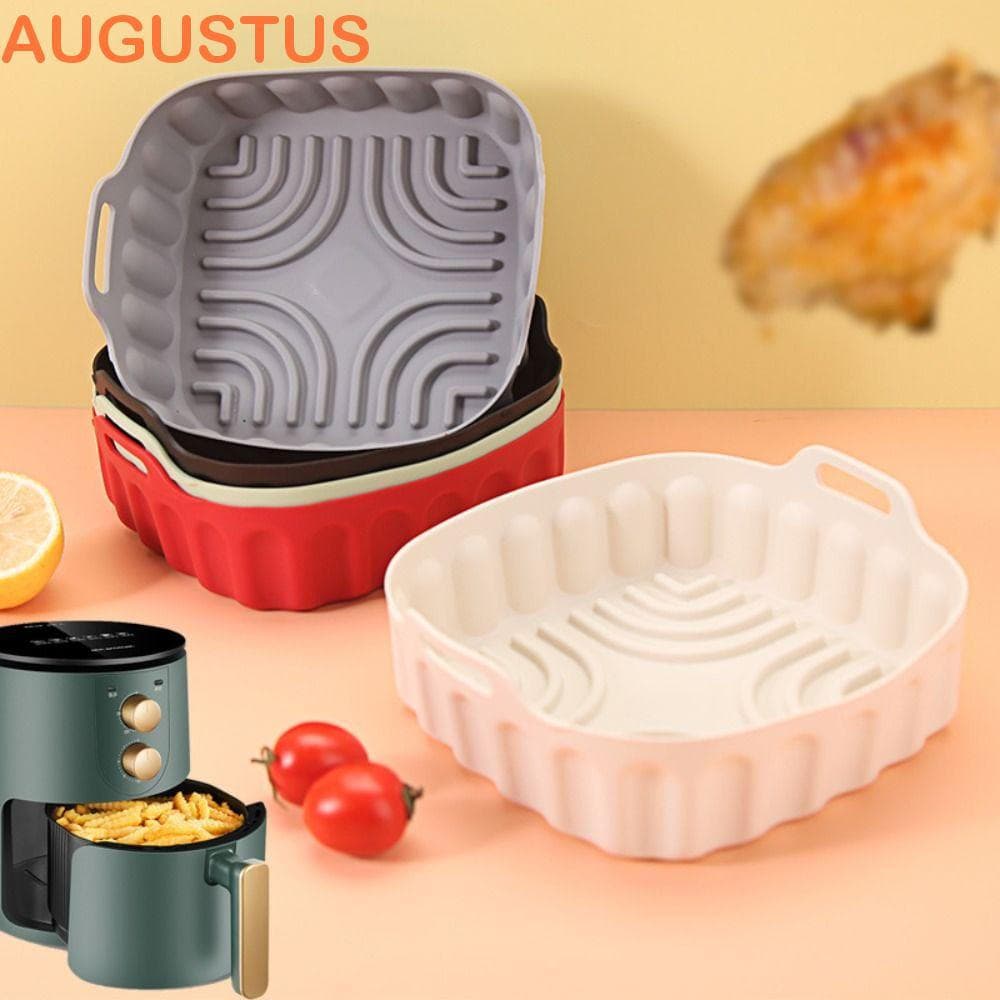 Forros De Silicone Para Fritadeira De Ar AUGUSTUS , Bandeja Quadrada Multicolorida Assar Panela De Forno Reutilizável De