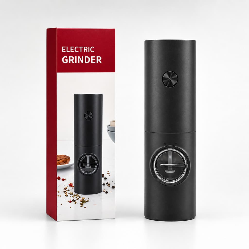 Moedor Elétrico de Temperos Automático Com Ajuste Grosso Fino e Design Premium