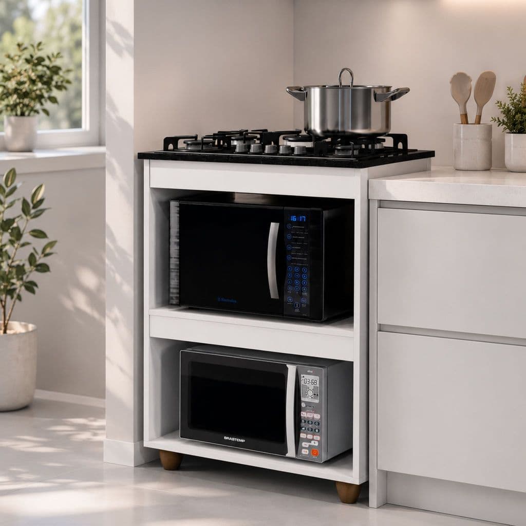 Kit Balcão Turim Com Fogão Cooktop 4 Bocas Itatiaia Branco