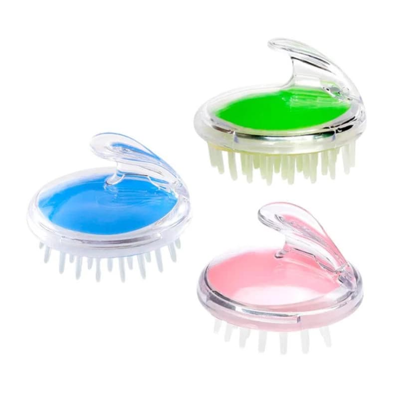 Escova Massageadora Capilar Silicone Couro Cabeludo Banho Shampoo Relaxante Antifrizz