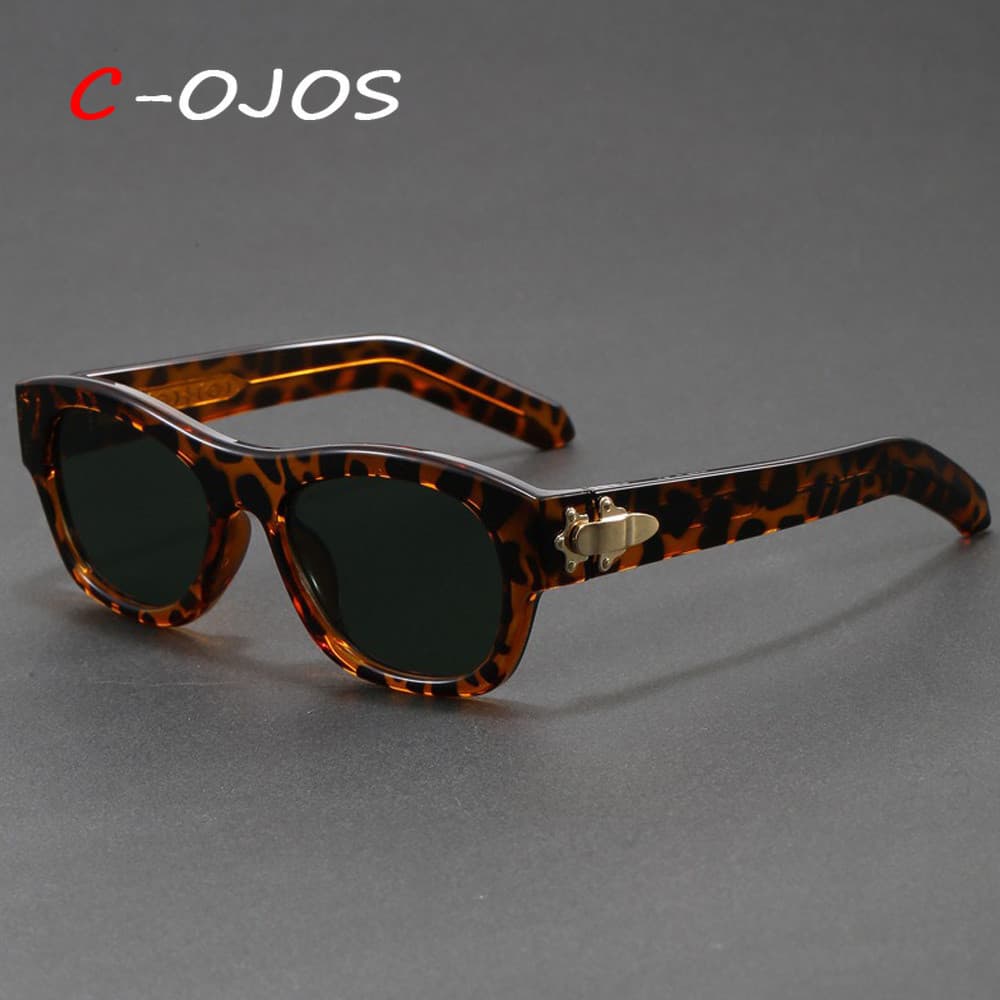 Óculos De Sol De Armação Quadrada Grossa Com Templos De Bloqueio De Metal Personalizados Estilo Punk Rock Adequado Para