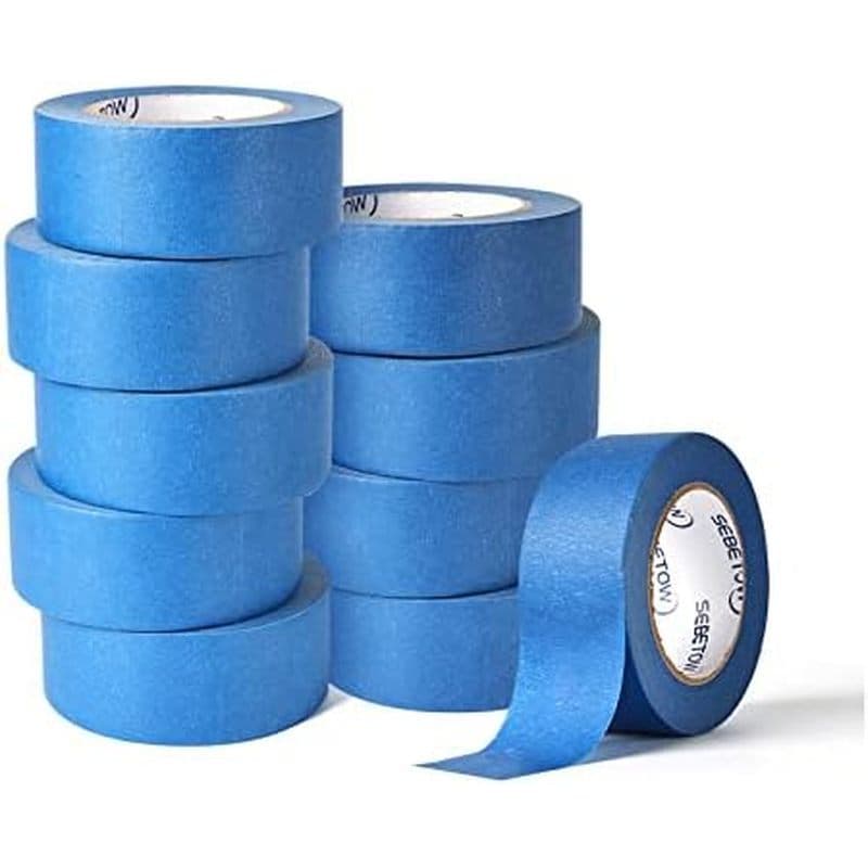 SEBETOW 10 Rolos De Fita Para Pintores Pintor Em Massa De 2 Polegadas Rolo Largo Azul , Adesiva , x 55 Jardas Pintura De