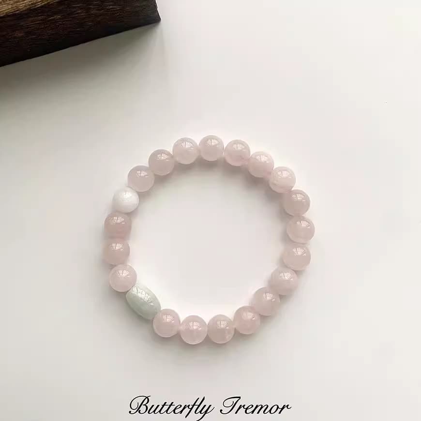 {Cloud Roll Yunshu} Design Original Natural Rosa Cristal Branco Jade Jade Novo Estilo Chinês Pulseira de Cristal Pulseir