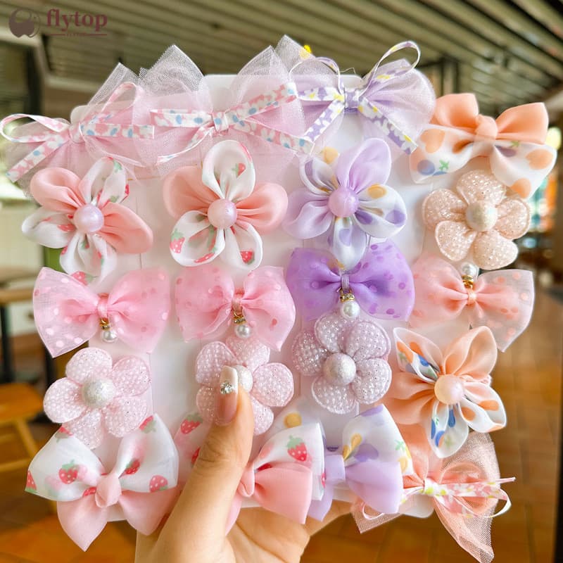 10 Unidades/Conjunto Acessórios Para Cabelo Infantil Grampos De Com Laço Doce E Colorido