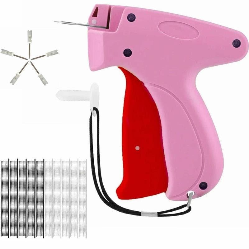 Um conjunto de equipamentos de costura de roupas de secagem rápida inclui 1 prendedor de etiquetas manual, 6 etiquetas e