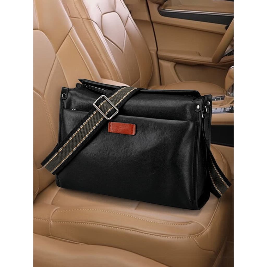 Bolsa de ombro de couro genuíno 2026 novo estilo primeira camada de couro masculino negócios Casual saco do mensageiro C