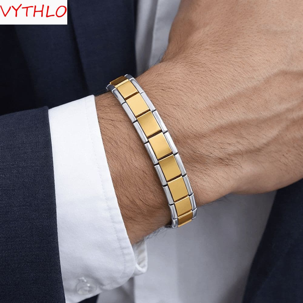 Pulseira De Elo De Corrente Italiana VYTHLO , Popular Modular Extensível De Aço Inoxidável , HipHop