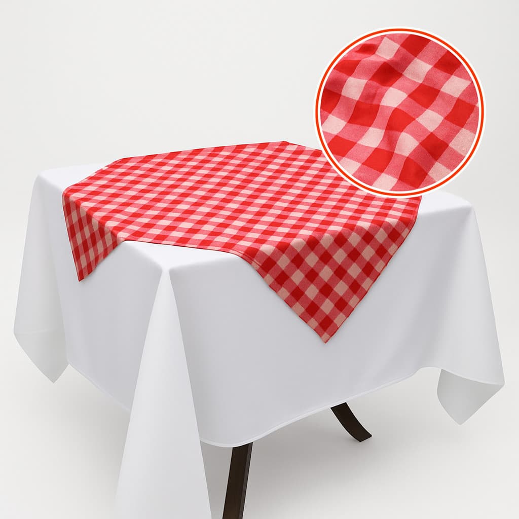 Kit 5 Toalhas Cobre Manchas De Mesa Xadrez Oxford 0.74X0.74 Decoração Natal Envio Imediato