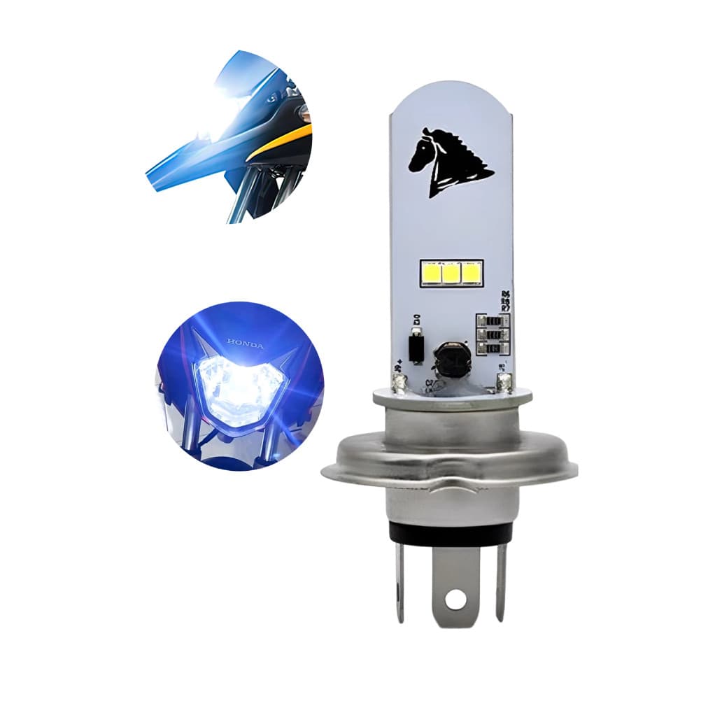 Lampada Moto H4 Super Led Efeito Xenon 8000k Titan 125/150/160/cb 300/xre 300/190 Stallion
