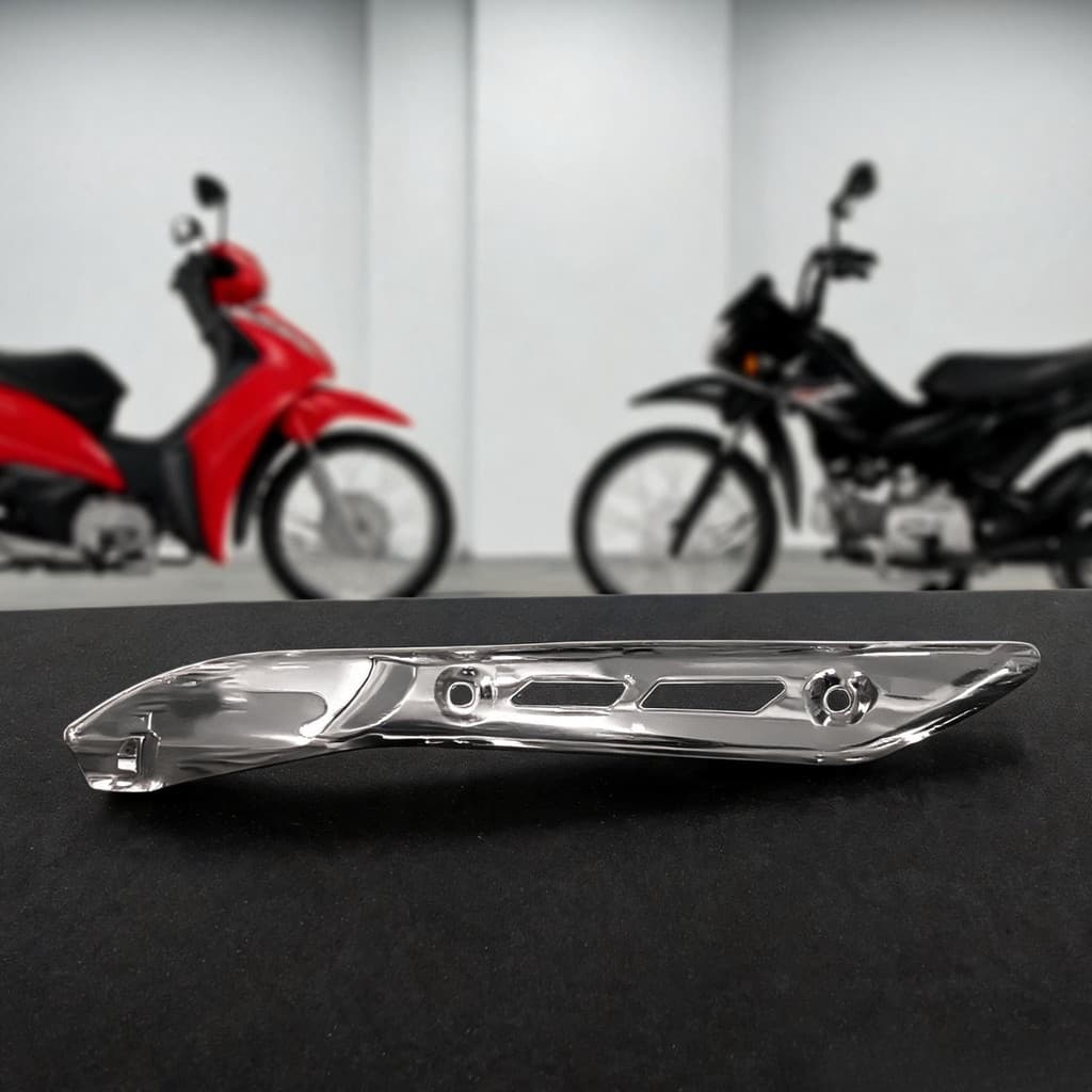 Protetor Escapamento Biz100 Pop100 Longa Durabilidade Cromado Top Para Motos Honda Produto de Qualidade Premium