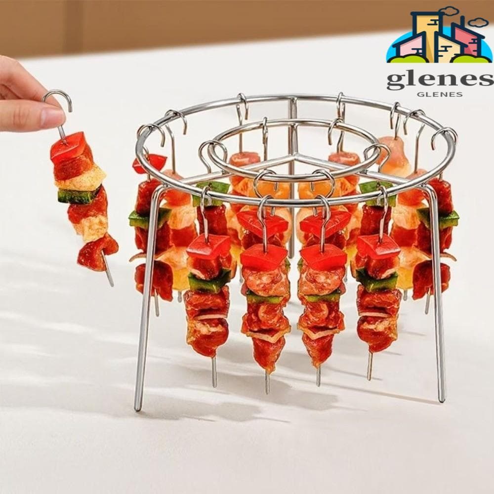 Suporte De Espeto Para Fritadeira De Ar GLENES , Espetos Giratórios De Aço Inoxidável Antiaderentes , Churrasqueira Resi