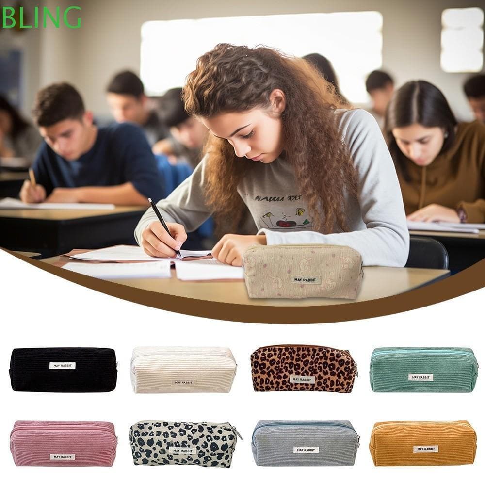 Bolsa De Caneta BLING , Lápis De Veludo De Grande Capacidade , Papelaria Multifuncional Para Presentes , Estudante