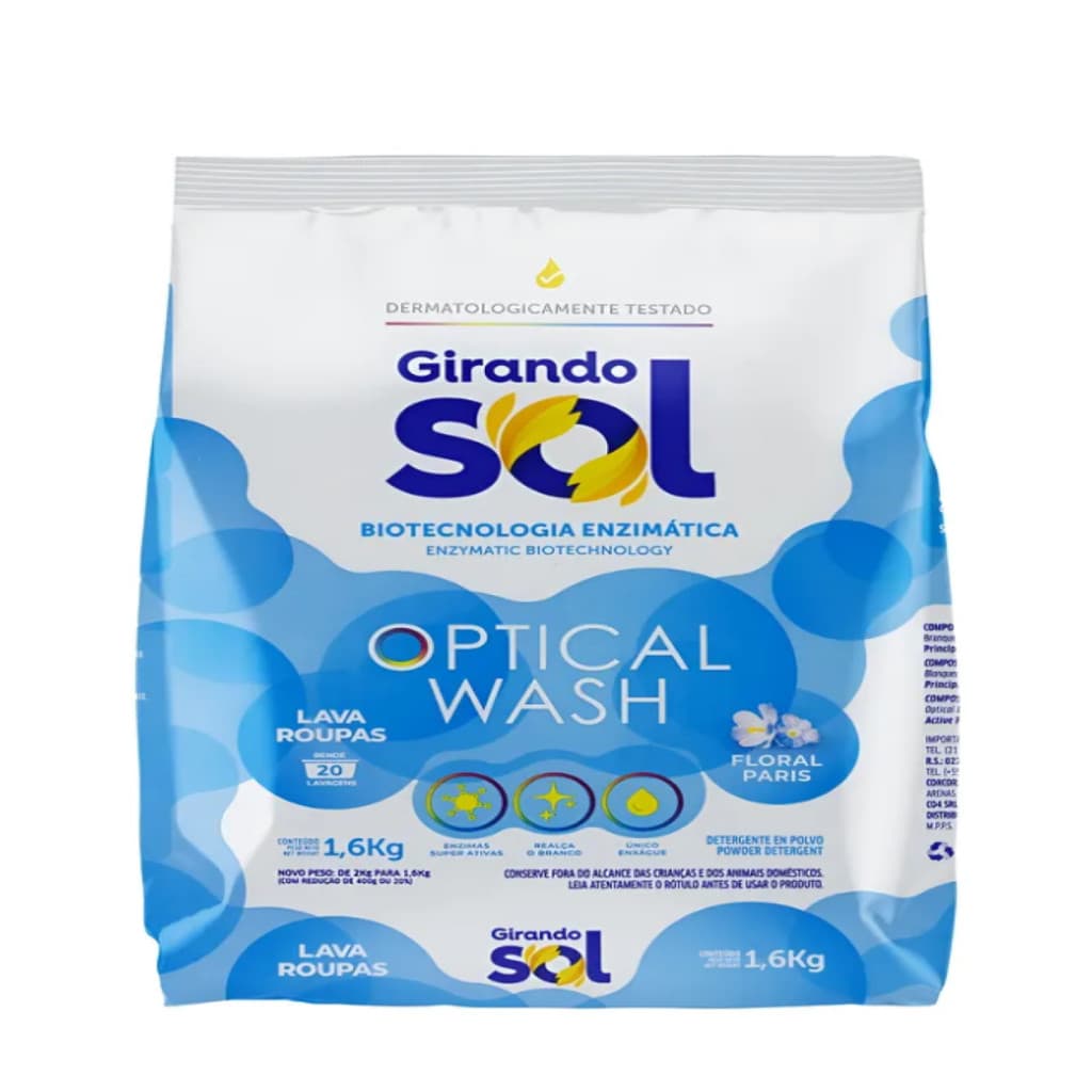 Lava Roupas em Pó Girando Sol 1.6 Kg Floral Paris