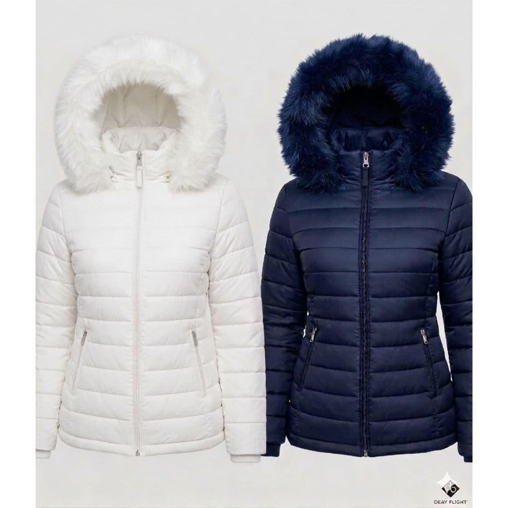 Casaco Puffer Feminino Com Capuz Removível