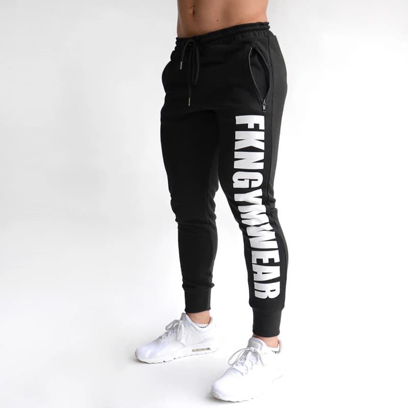 Calças esportivas musculares calças masculinas primavera outono solto pés pequenos fechando Sweatpants irmão correndo tr