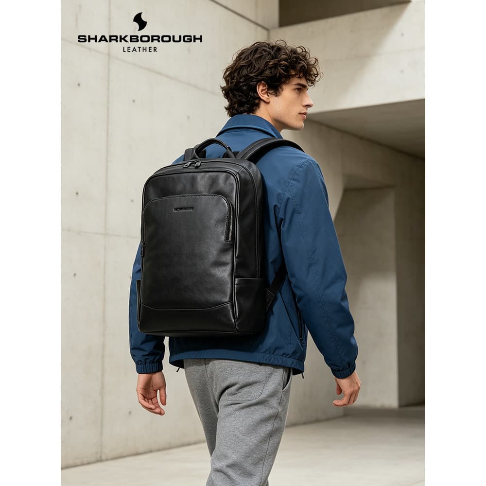 Mochila masculina mochila de couro genuíno grande capacidade negócios Commuter viagem mochila de couro High-End computad