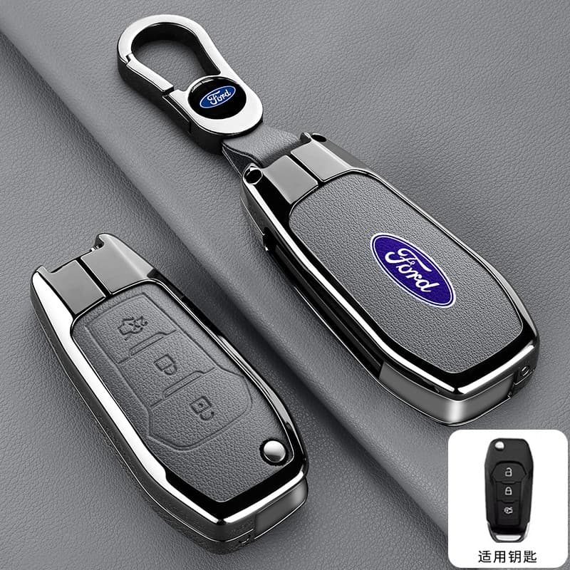 Capa de Chave de Carro em Metal, Ford Figo Mondeo 5 Ecosport Fiesta Mk8 Everest Ranger Fusion Kuga Escort F150 0841