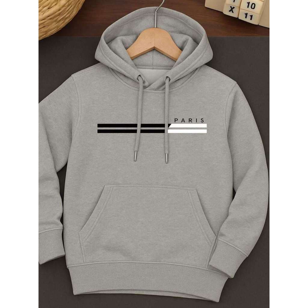 Blusa Frio Paris Moletom Masculino Feminino Com Bolso e Capuz Flanelado Tendencia Inverno