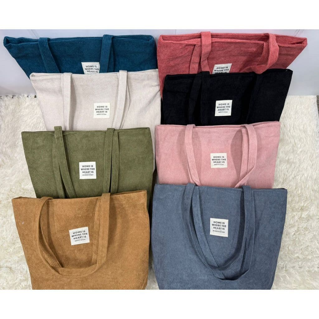 Bolsa EcoBag Feminina Veludo Casual Passeio Praia Alça Ziper A31