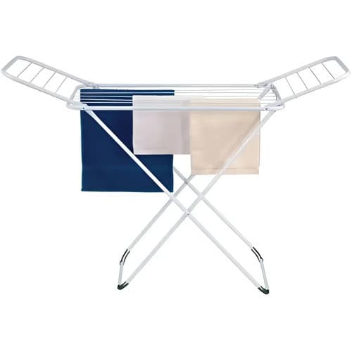 Varal De Chão  Maxeb6604 Branco Comp. 1,4x Lar 0,5m Dobrável Branco Lavanderia Secar Roupas