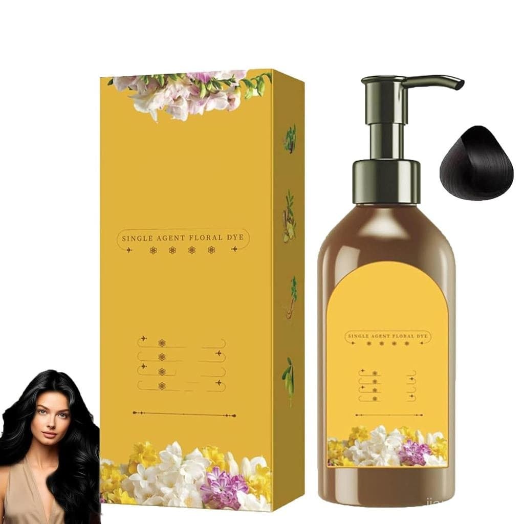 Shampoo Tintura Capilar Natural de Longa Duração, Tintura Instantânea à Base de Plantas para Cobertura de Cabelos Branco