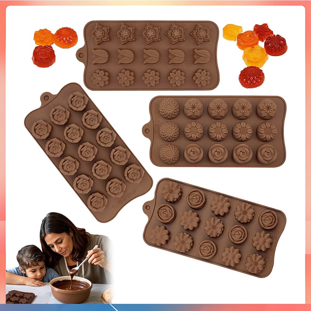 Molde de Silicone de 4 peças, adequado para fazer Chocolate, produtos artesanais e sabão