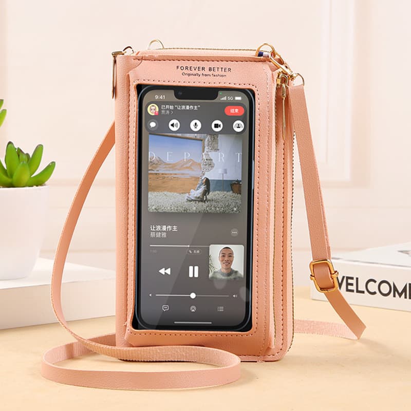 Novo estilo tela de toque saco do telefone móvel feminino 2024 versão coreana moda grande capacidade carteira portátil d