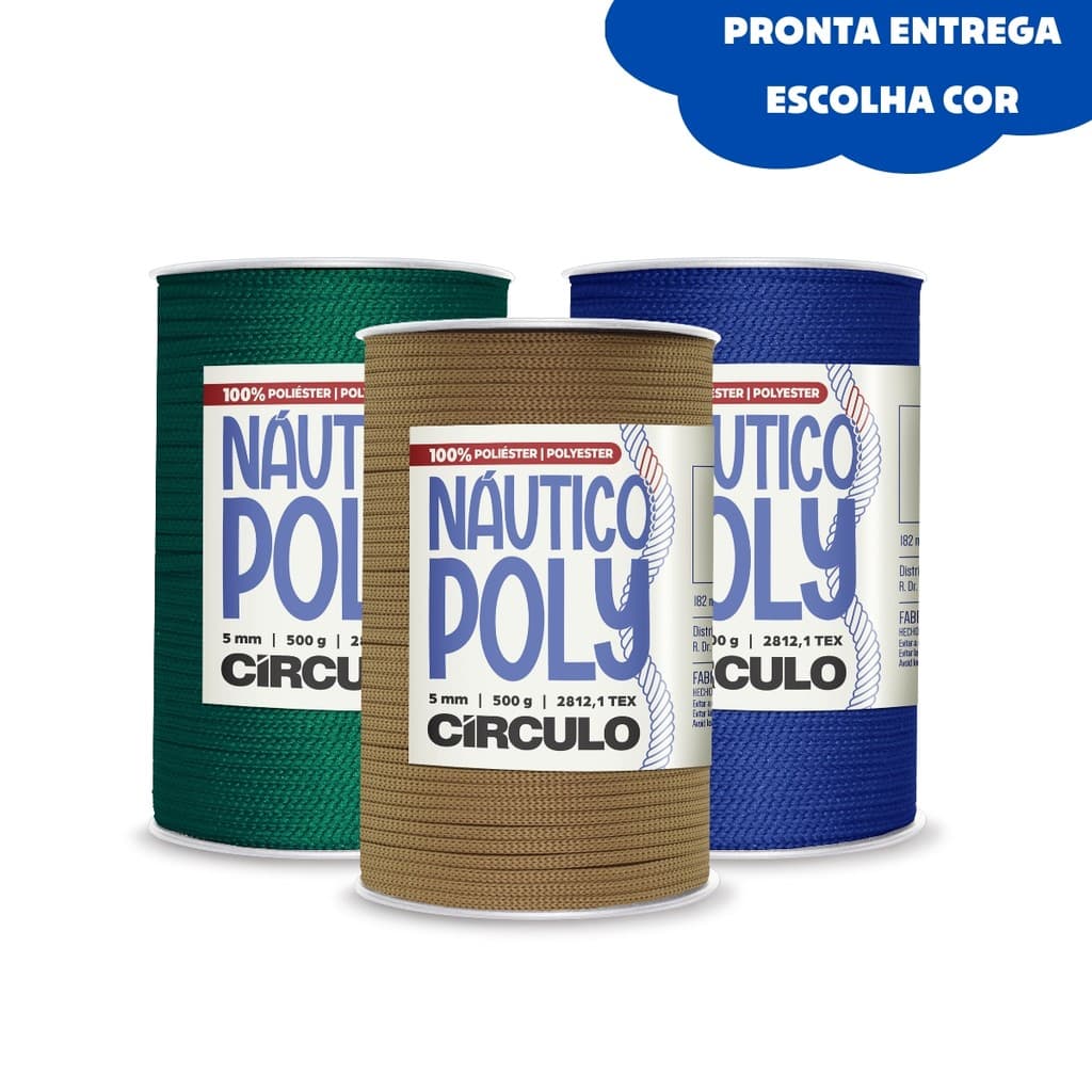 Fio Náutico Poly Círculo 5mm 500 gramas 100% Poliéster Para Crochê E Macramê