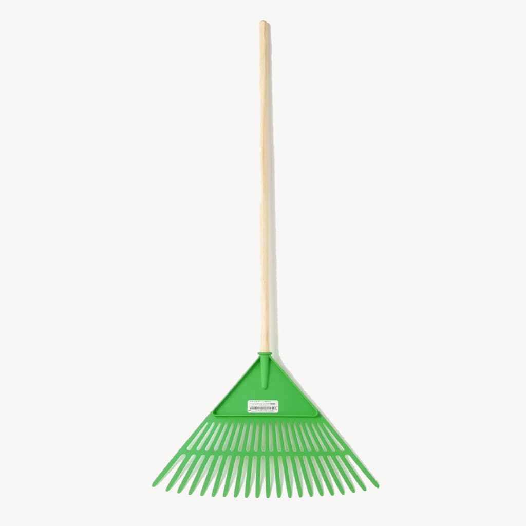 Vassoura Jardim Plástica Verde 22 Dentes com Cabo - Gerplast