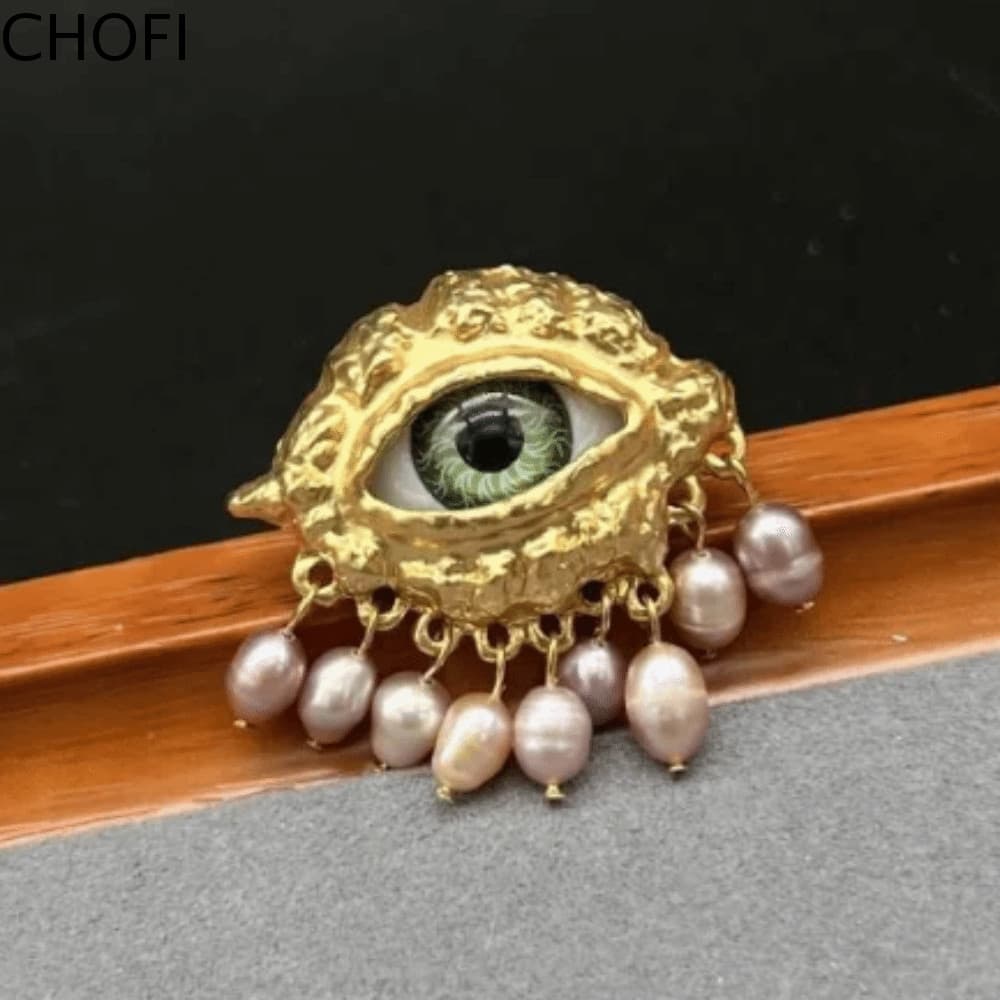 Anel De Esmalte CHOFI , Olho Do Diabo Com Borlas Delicadas Dedo De Abertura Exagerada Da Moda Vintage Para Meninas